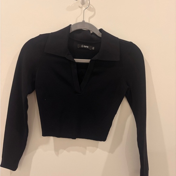Cuts Clothing Black Cropped Shirt - Picture 1 of 2